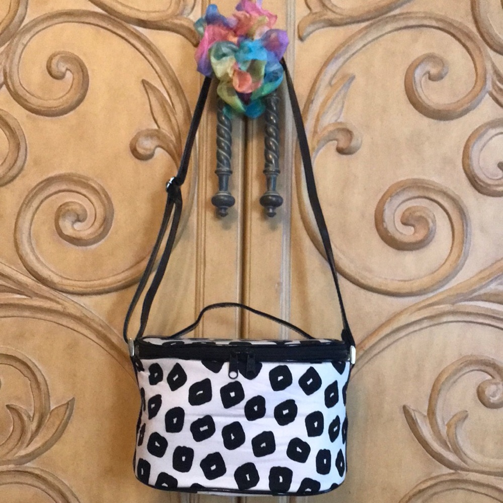 Lancome Leopard Toiletry Bag Black & White.